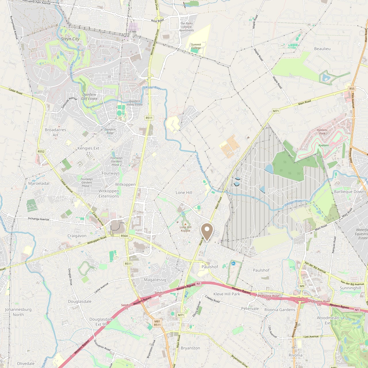 Casa Capricorne location — Lonehill, Sandton